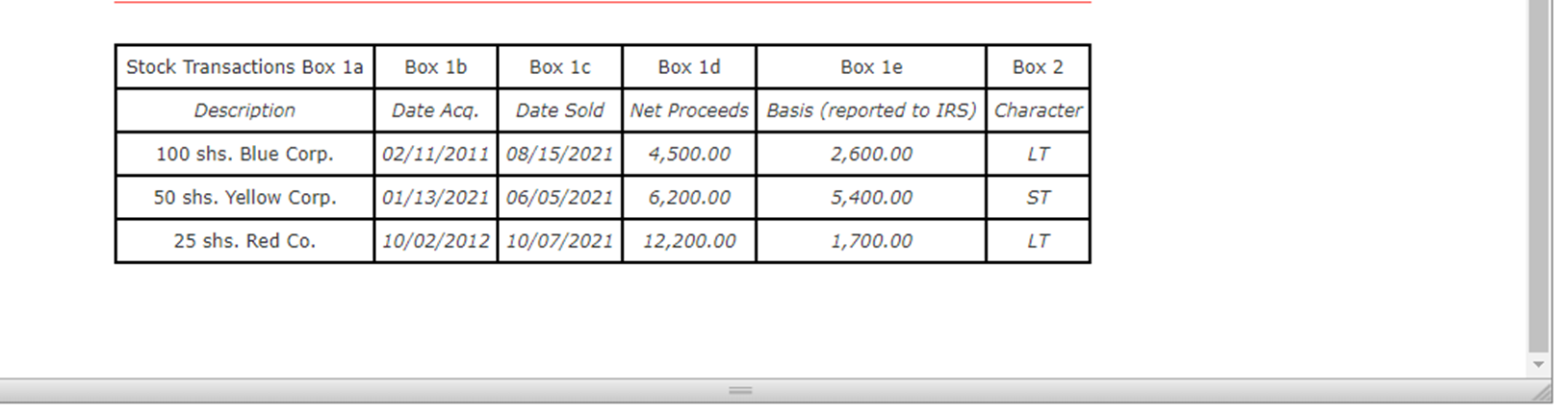 Instructions Substitute 1099 Statement from
