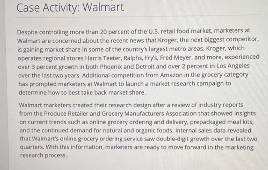 l' ' Case Activity: Walmart Despite