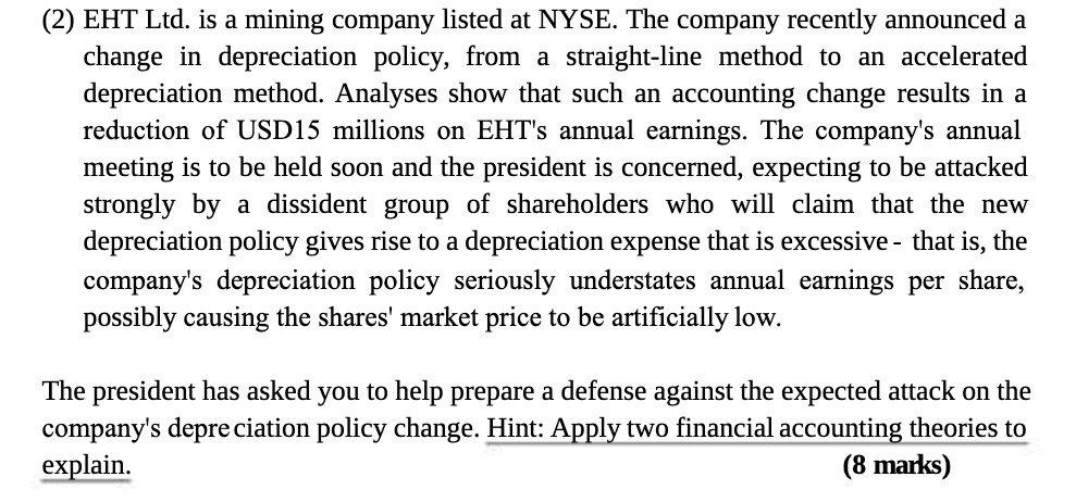 (2) EHT Ltd. is a mining company listed at NYSE.