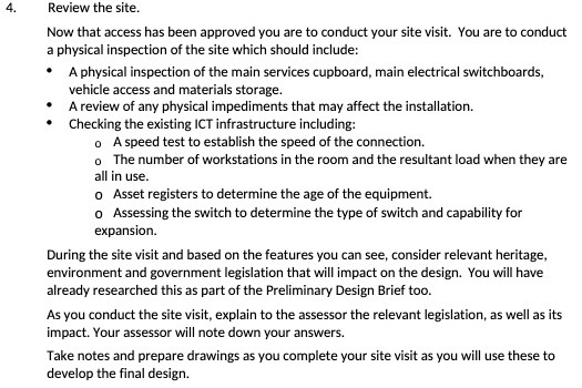 4. Review the site. Now that access has been