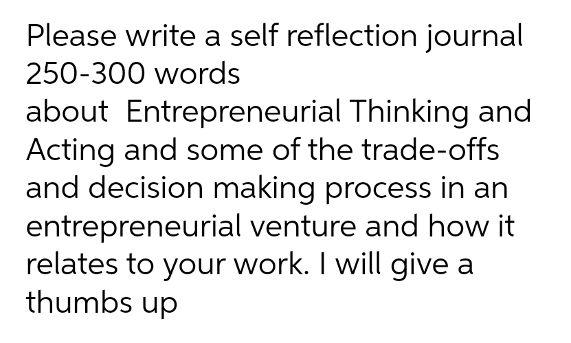Please write a self reflection journal 250300