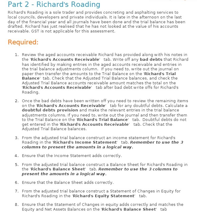 Part 2 - Richard*s Roading Richard's Roading is a