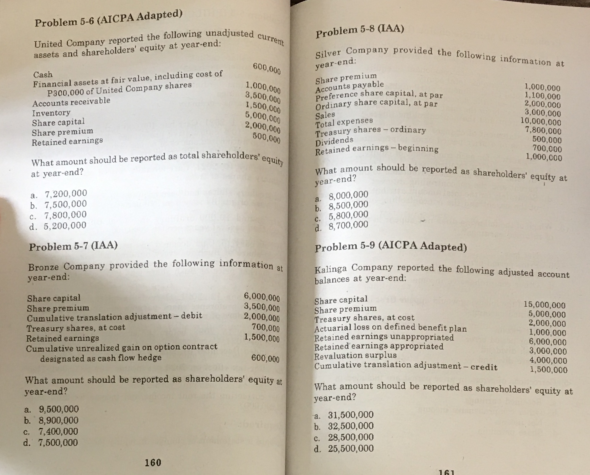 Kindly show how to answer 5-6 until 5-9 Problem