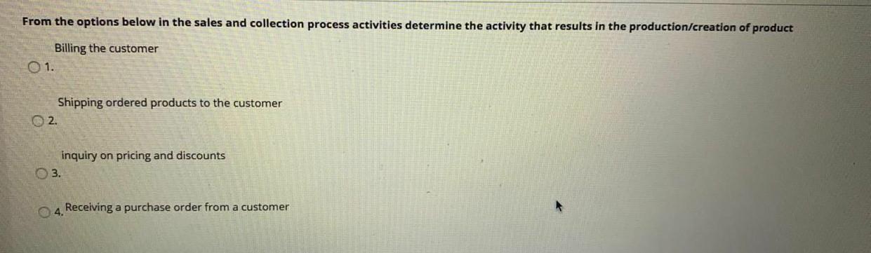 7 From the options below identify the activity