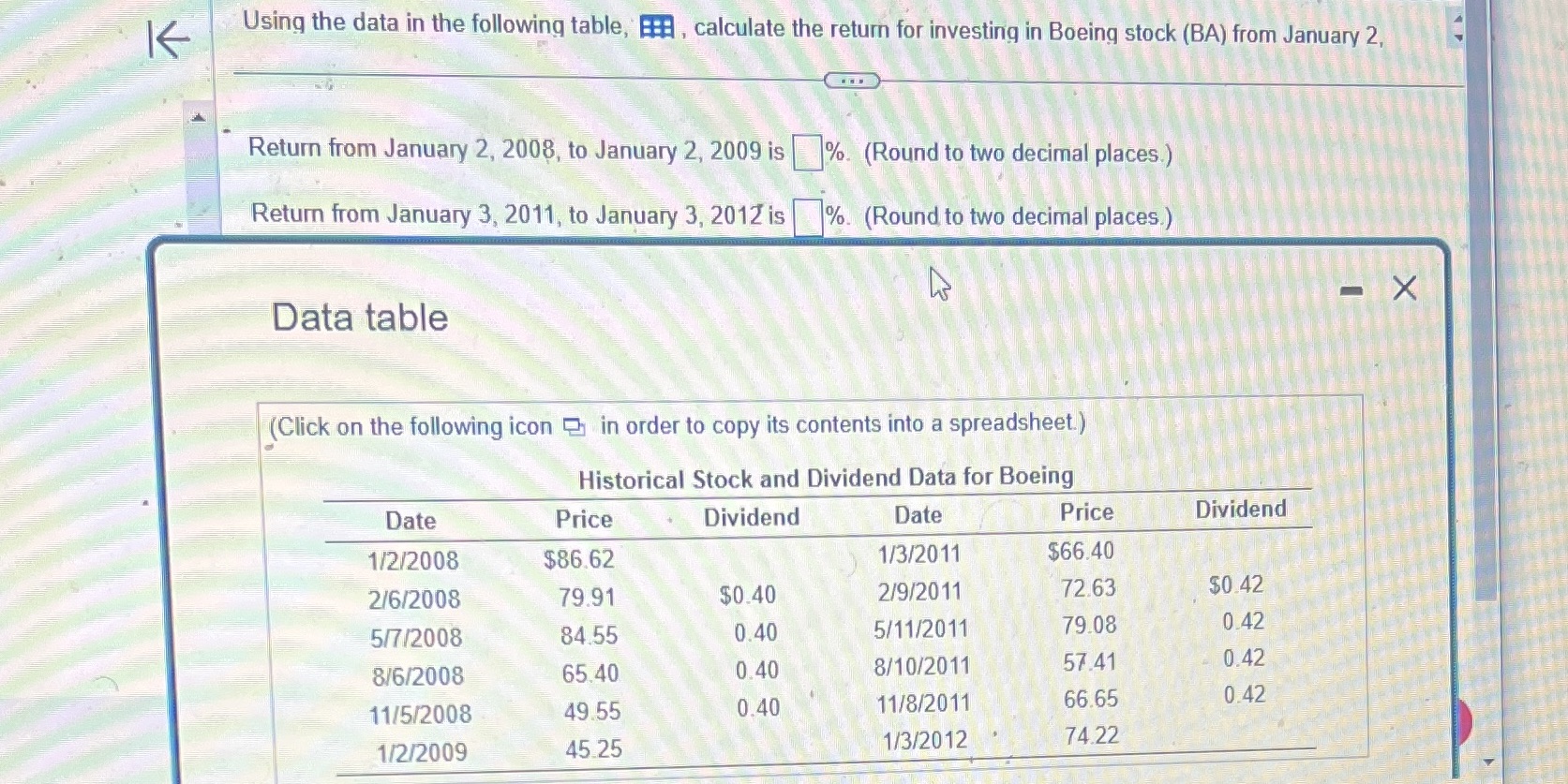 K Using the data in the following table, FA ,