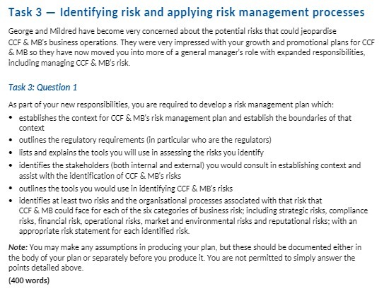 Task 3 - Identifying risk and applying risk
