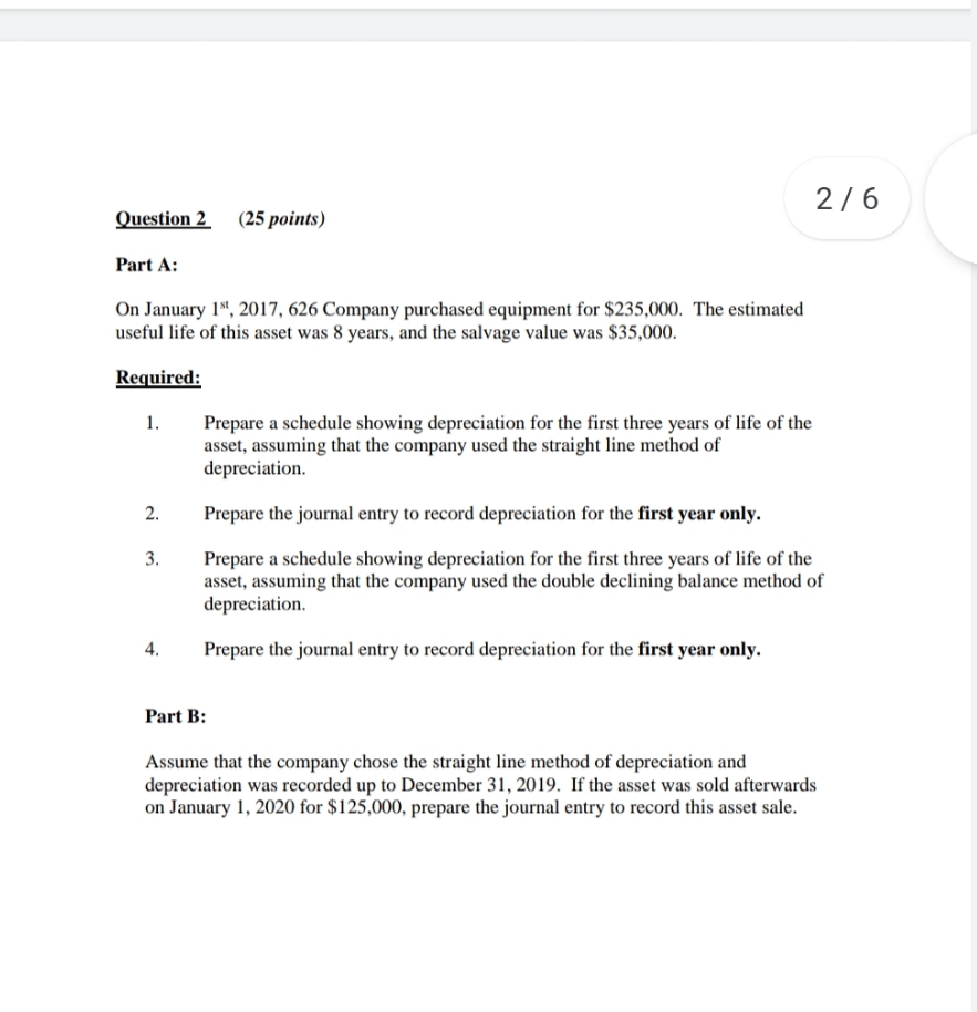 answer in 20 min with full details 2/ 6 Question