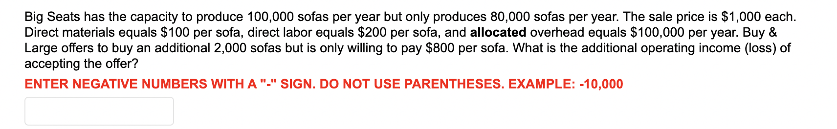 Big Seats has the capacity to produce 100,000