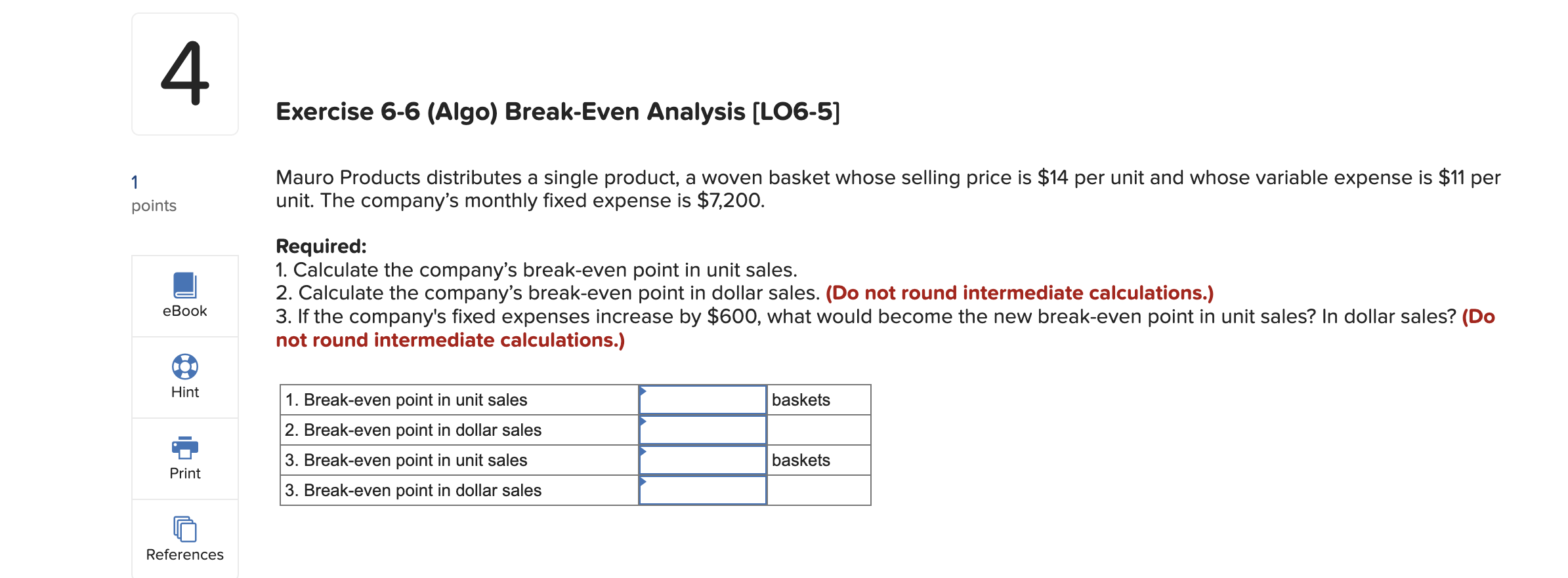 3 Required information Exercise 6-5 (Algo)