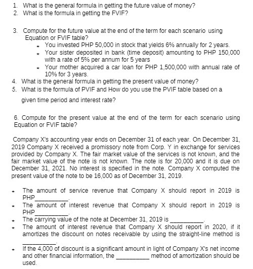 1. What is the general formula in getting the