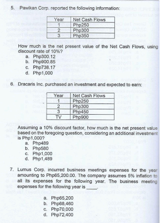 MULTIPLE CHOICE PROBLEM. Write the letter of the