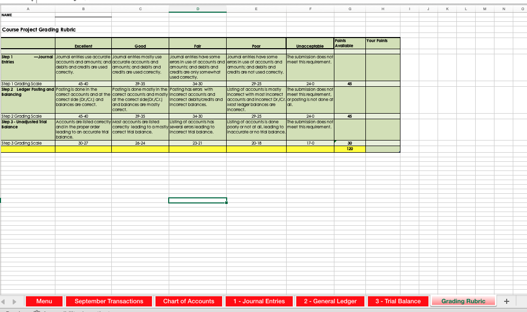 A1 X V fx ACCT500: Course Project A B C D E F G H