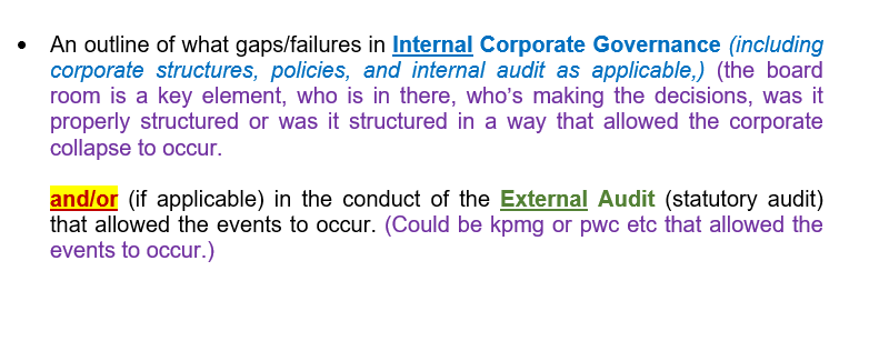 For a case study please outline: 1) what