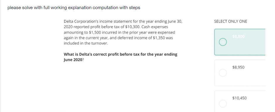 please answer correct this time please solve with