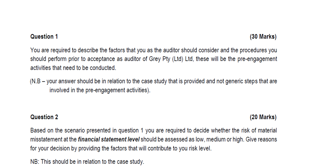 SECTION A [100 MARKS] Read the scenario below and