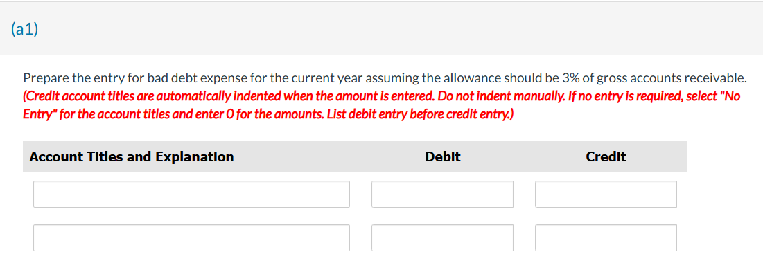 Current Attempt in Progress The trial balance