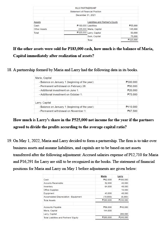 How much are total liabilities of the partnership