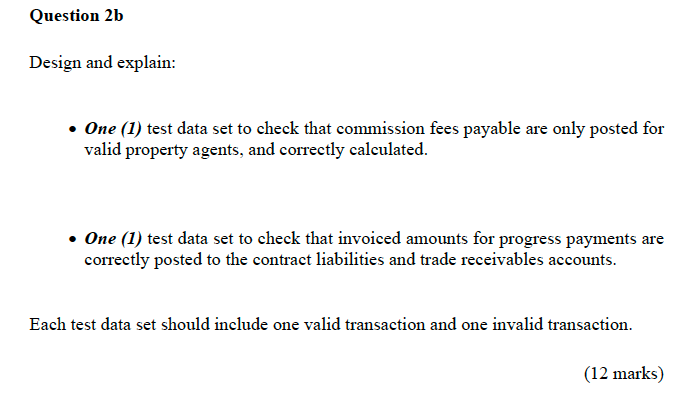 Question 2 e MDL's property development sales