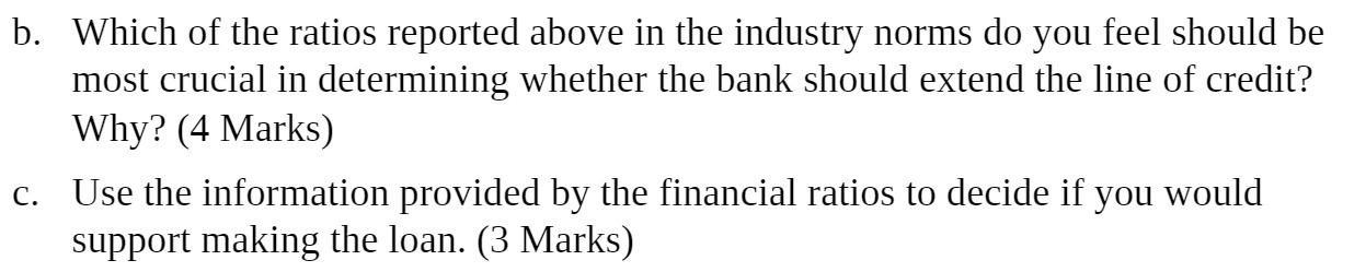 b. Which of the ratios reported above in the