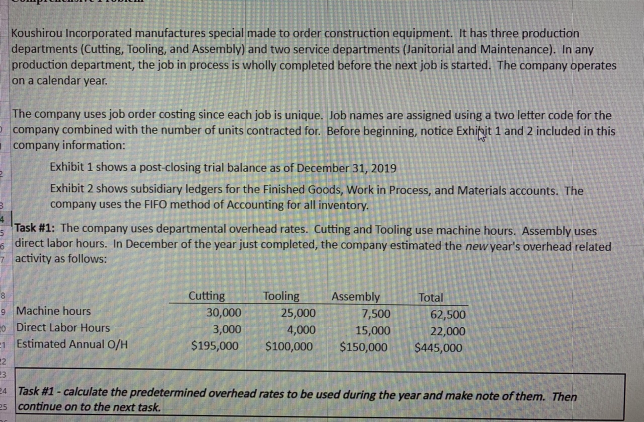 Attached is the problem. Task #5: Other