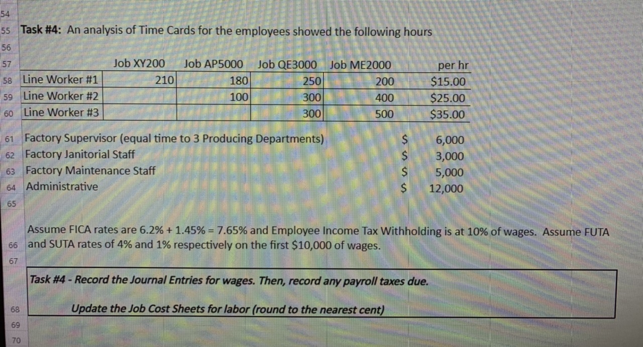 Attached is the problem. Task #5: Other