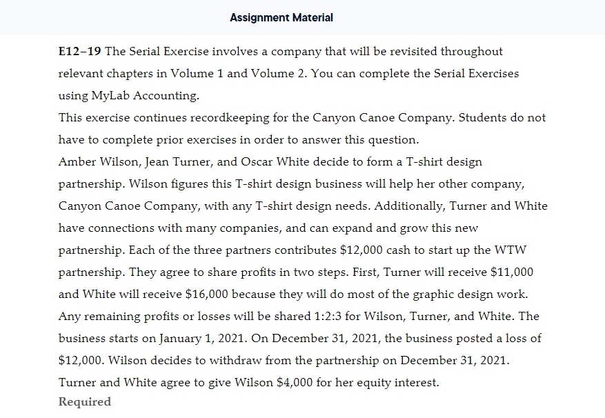 A.) Assignment Material E1219 The Serial Exercise