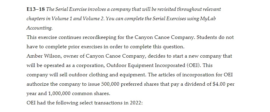 A.) Assignment Material E1219 The Serial Exercise