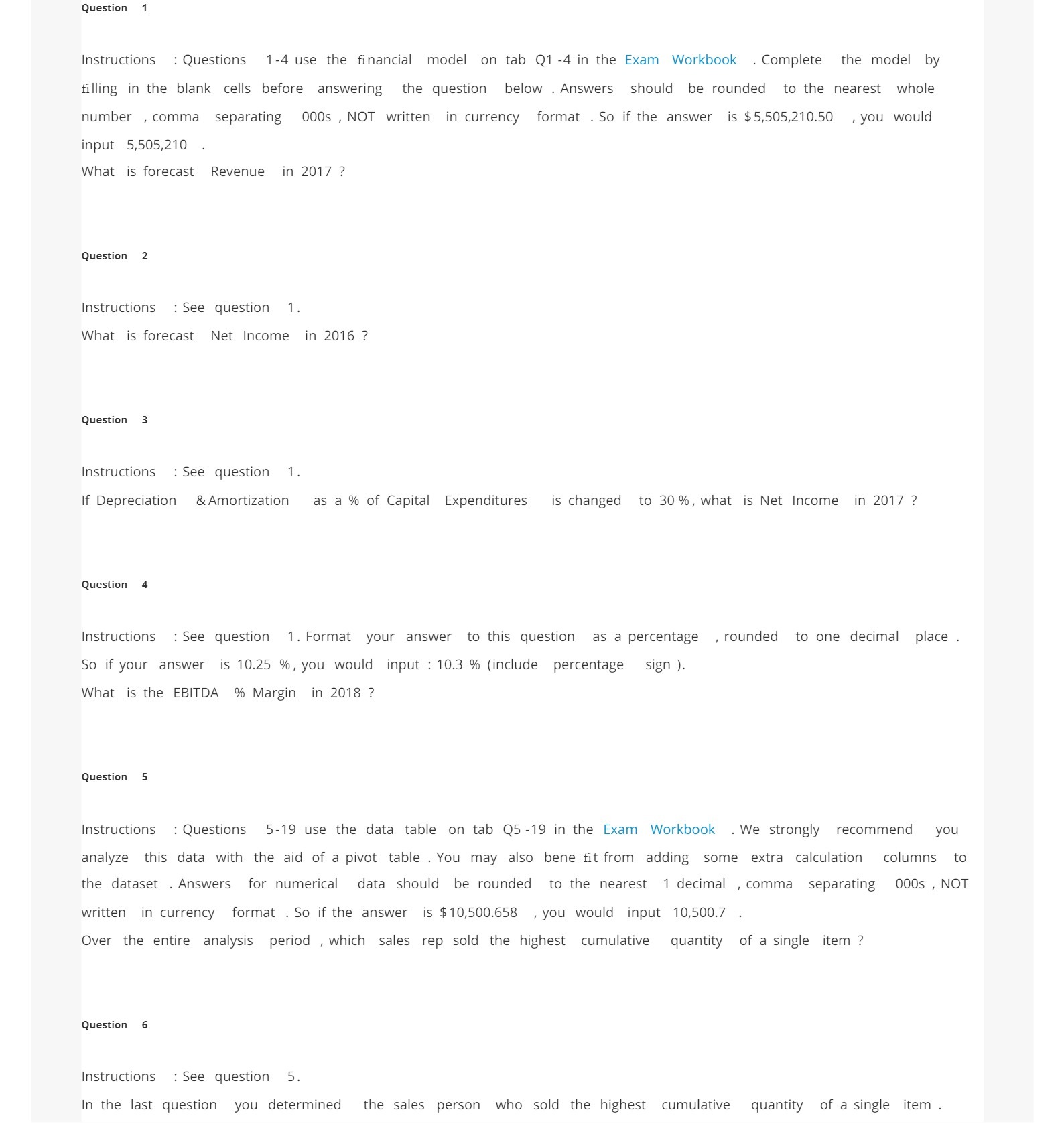 Question 1 Instructions :Questions 14 use the