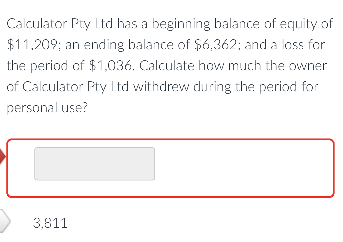 Calculator Pty Ltd has a beginning balance of