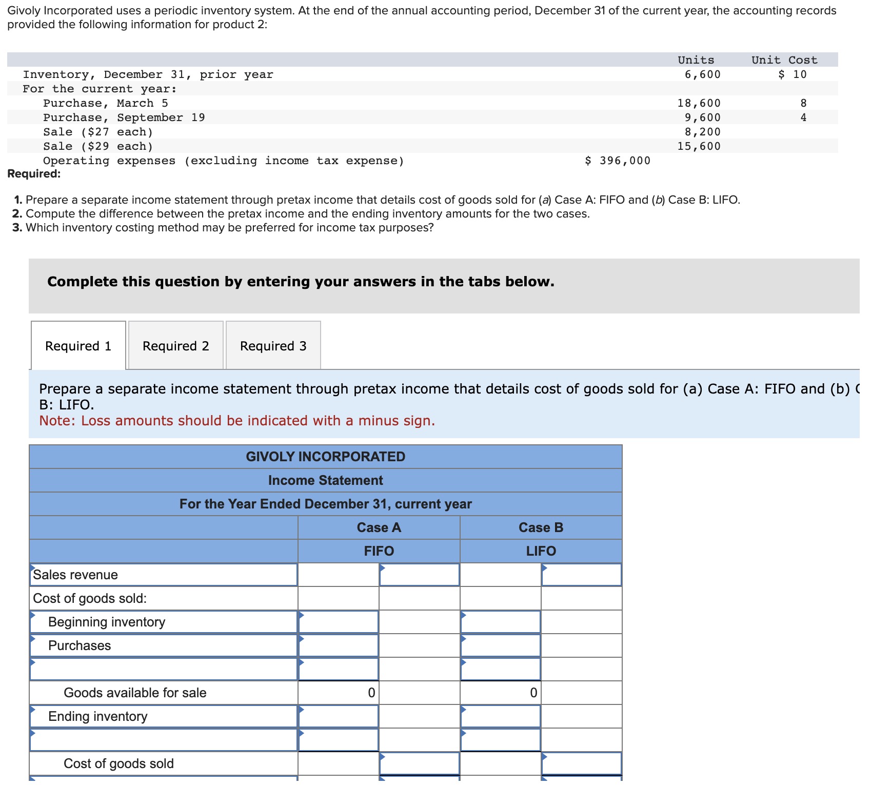Required 1 Required 2 Required 3 Compute the