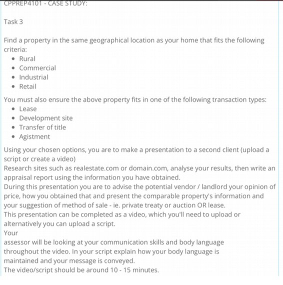 CPPREP4101 - CASE STUDY: Task 3 Find a property