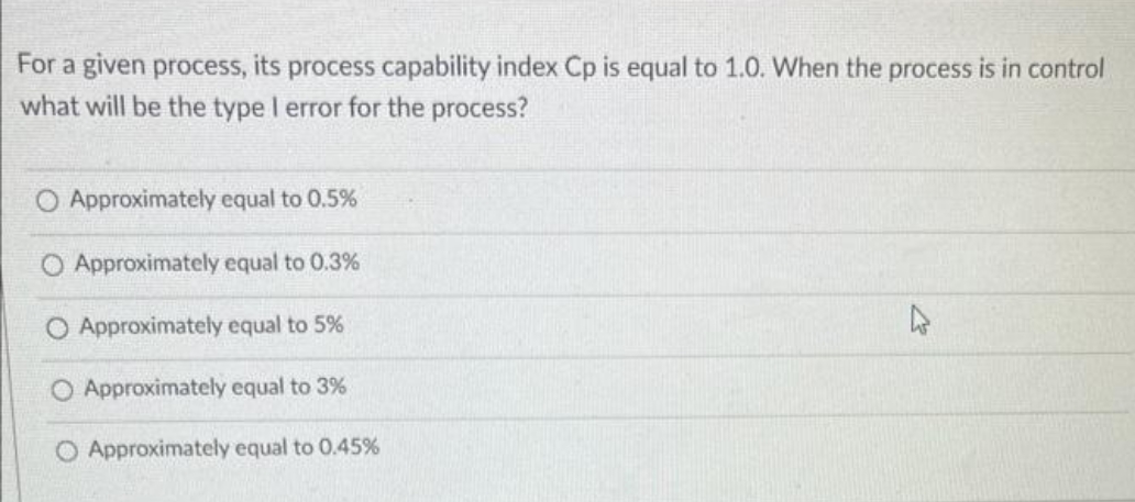 For a given process, its process capability index
