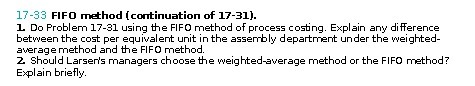 17-33 FIFO method ( continuation of 17-31). 1. Do