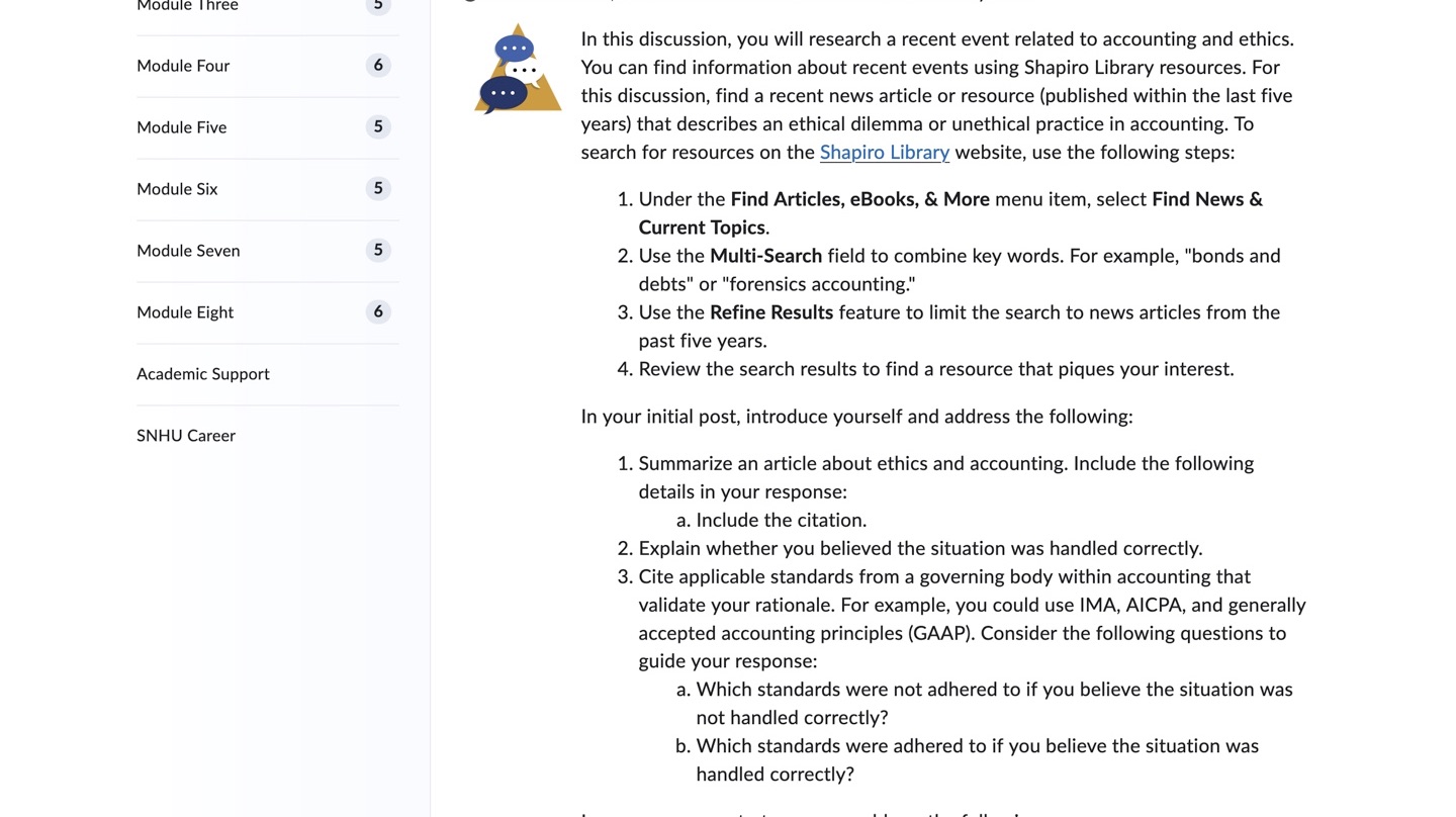 Module Ihree Module Four Module Five Module Six