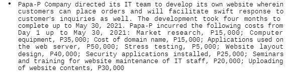 Papa-P Company directed its IT team to develop