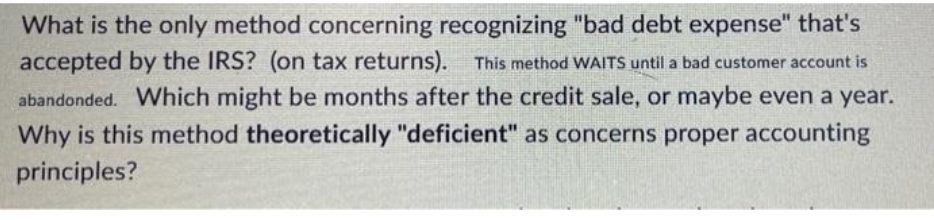 What is the only method concerning recognizing