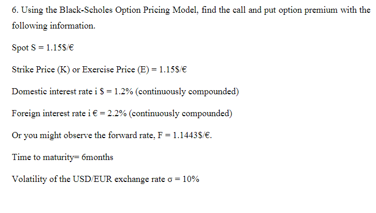 1. 6. Using the Black-Scholes Option Pricing