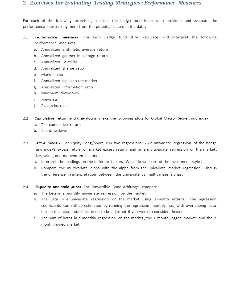 2. Exercises for Evaluating Trading Strategies :