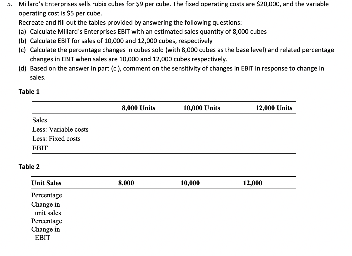 Breakeven Problems Instructions: Work each