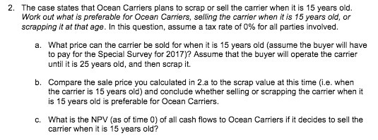 2. The case states that Ocean Carriers plans to