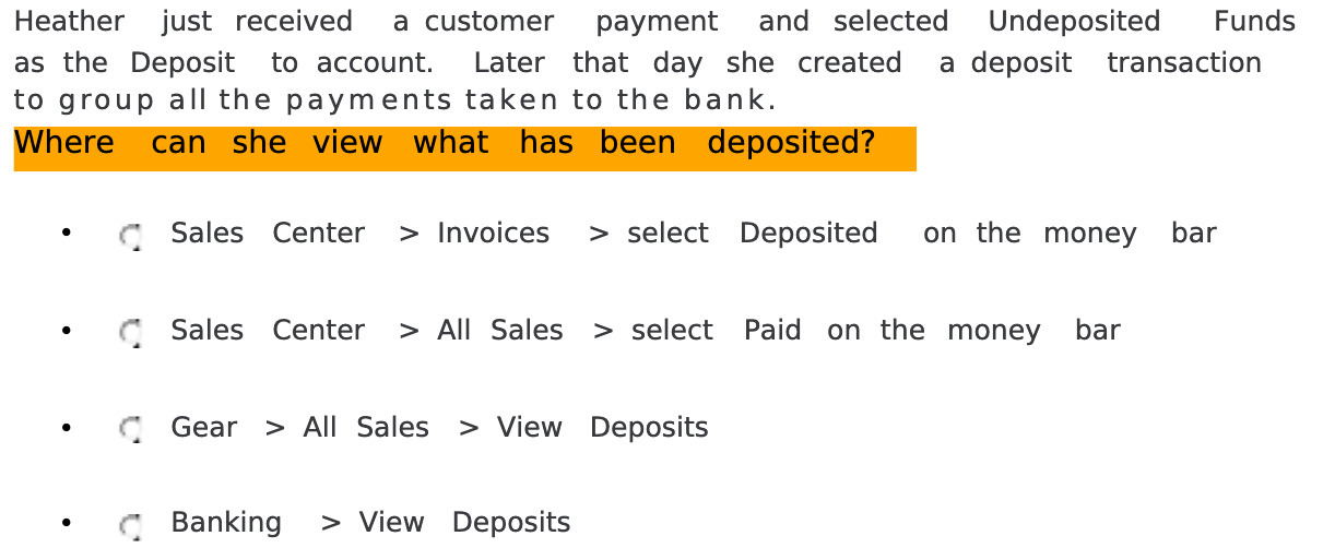 Heather just received a customer payment and