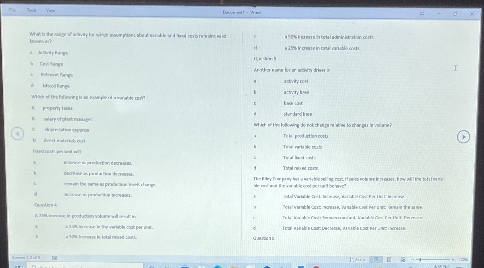 Answer all questions and provide an explanation