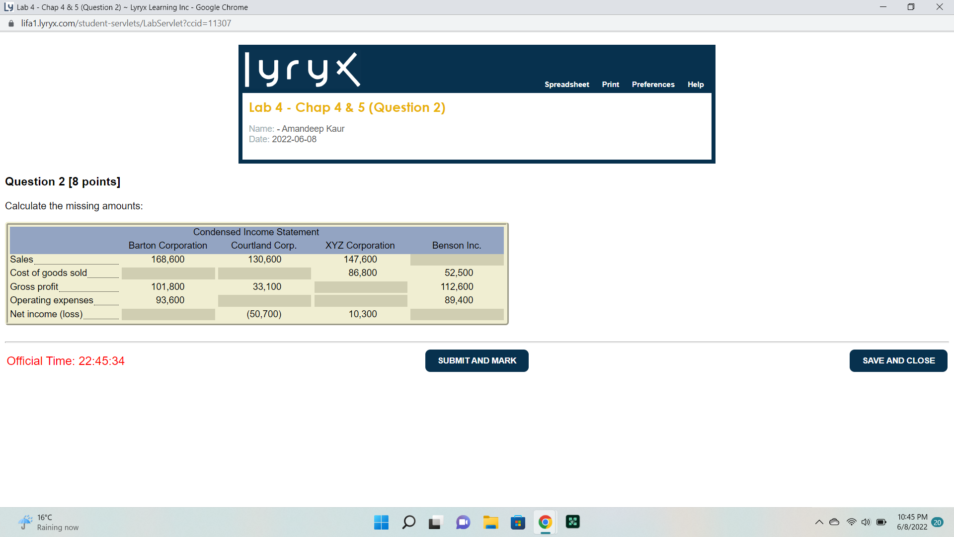 Ly Lab 4 - Chap 4 & 5 (Question 2) ~ Lyryx