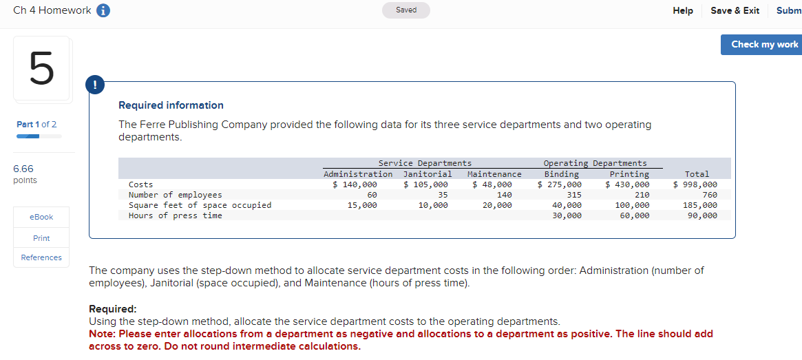 Ch 4 Homework Saved Help Save & Exit Subm