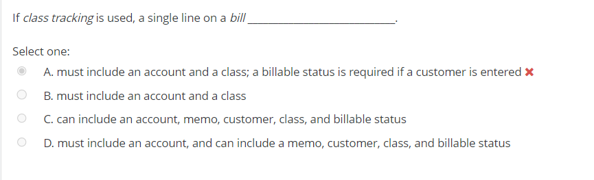 If class tracking is used, a single line on a
