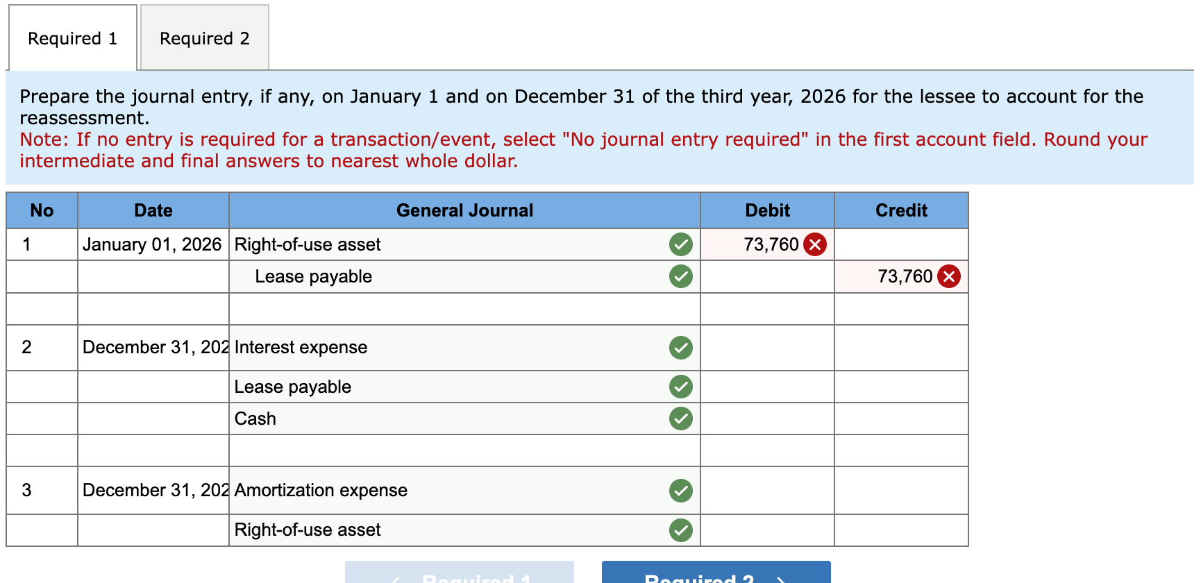 Required 1 Required 2 Prepare the journal entry,