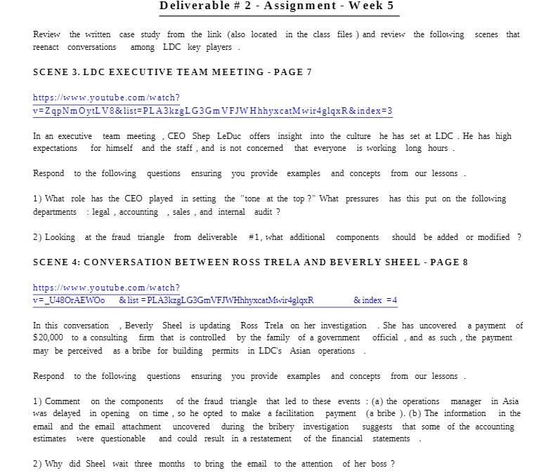 Deliverable # 2 - Assignment - Week 5 Review the