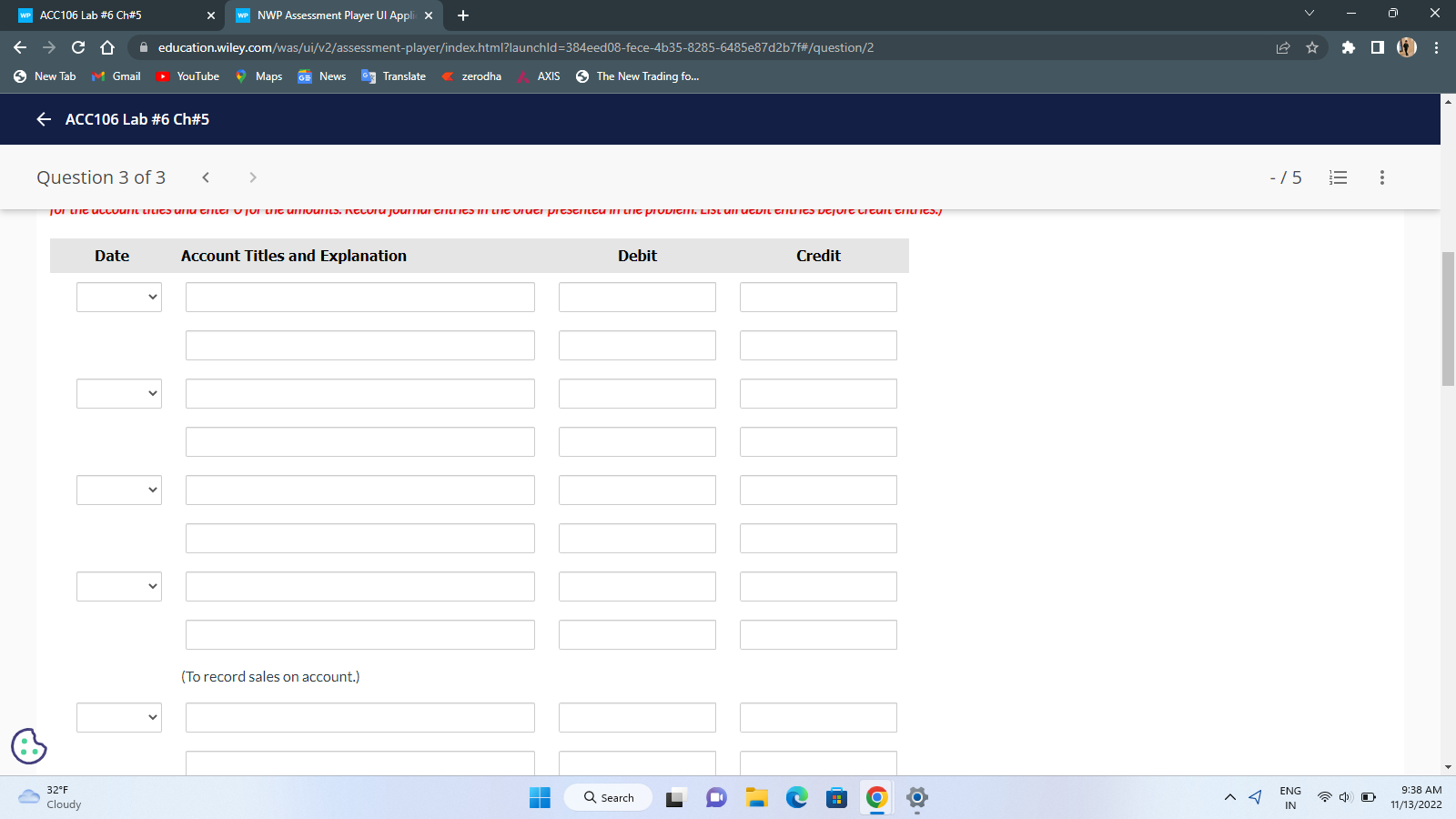 WP ACC106 Lab #6 Ch#5 X WP NWP Assessment Player