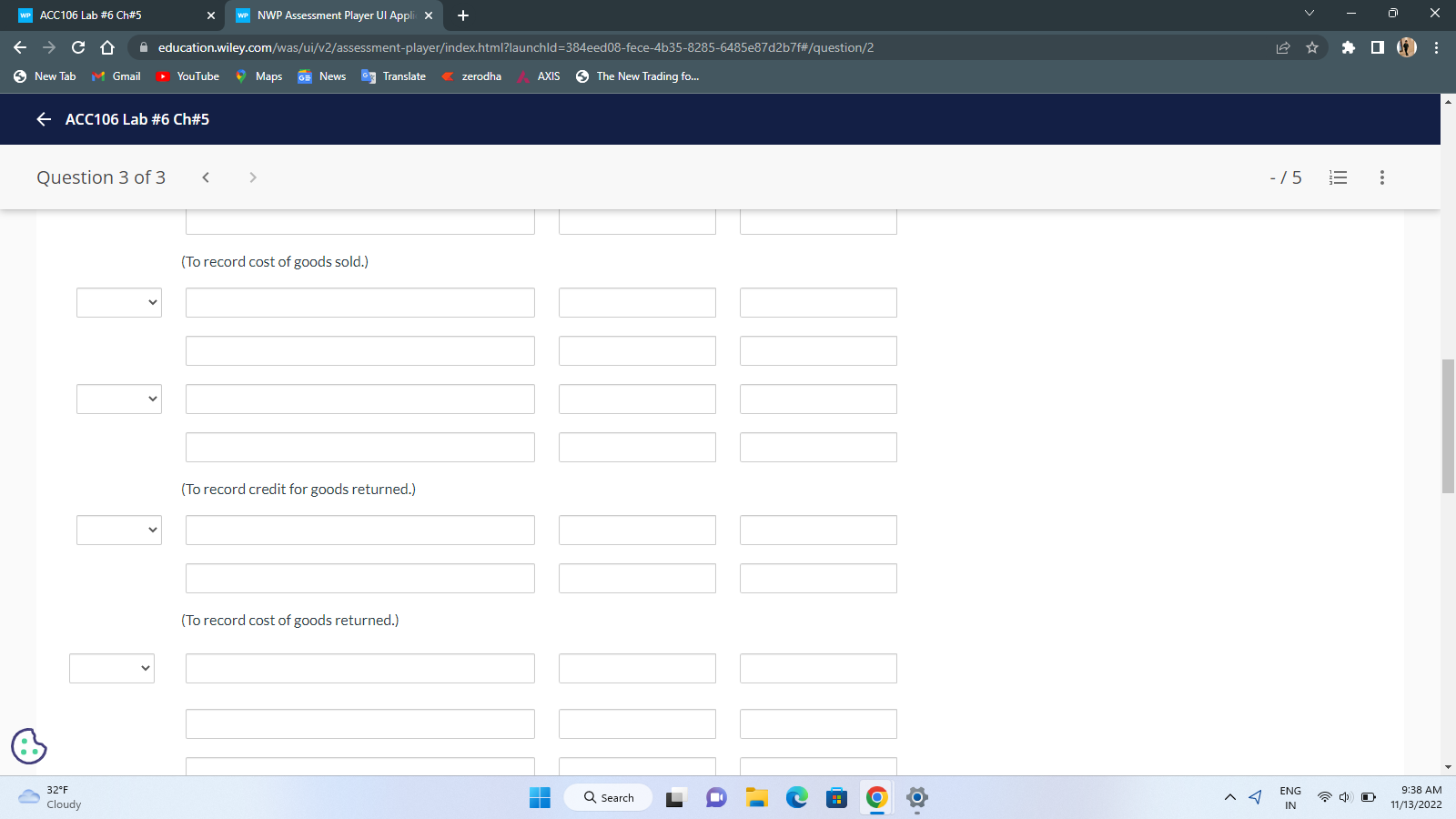 WP ACC106 Lab #6 Ch#5 X WP NWP Assessment Player