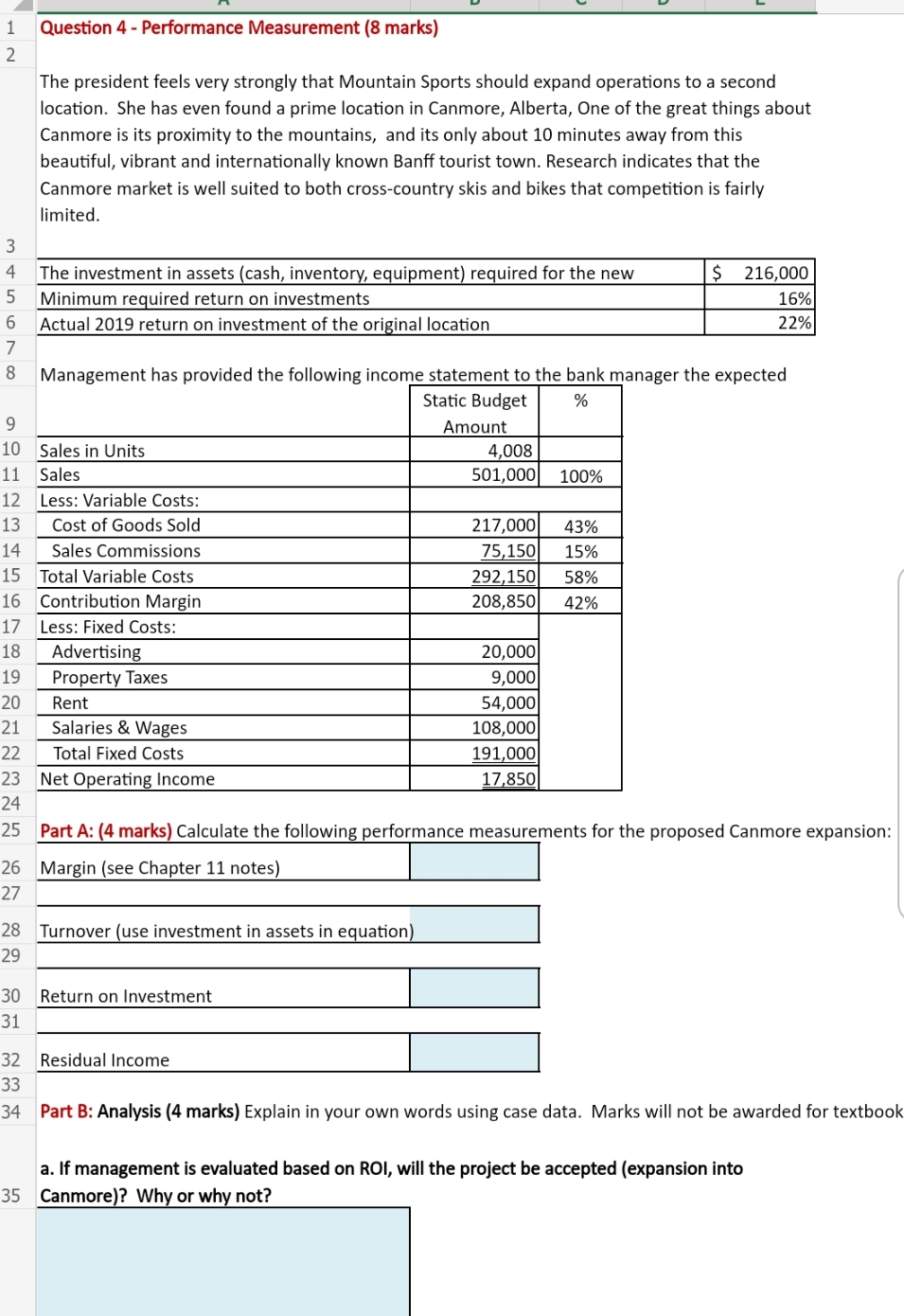 answer, calculation and explain Question 4 -